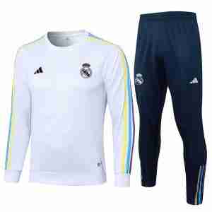 Tailandia Equipacion Real Madrid Manga Larga Entrenamiento 2024 Blanco
