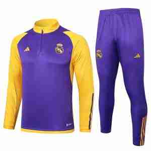 Sudadera Entrenamiento Real Madrid 2024 2025 Purpura Amarillo