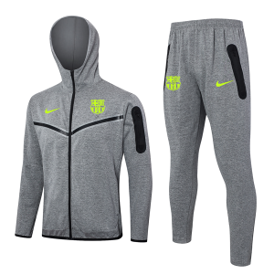 Chandal Con Capucha FC Barcelona 2024 2025 Gris Verde