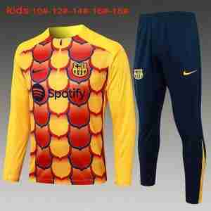 Sudadera De Training Ninos FC Barcelona 2024 2025 Amarillo Rojo