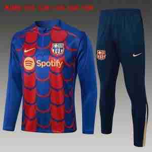 Sudadera De Training Ninos FC Barcelona 2024 2025 Azul Rojo