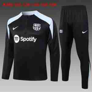 Sudadera De Training Ninos FC Barcelona 2024 2025 Negro Gris