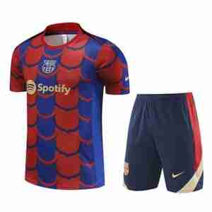 Tailandia Conjunto Equipacion Entrenamiento FC Barcelona 2024 2025 Azul Rojo