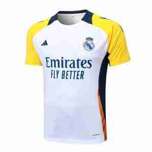 Tailandia Equipacion Entrenamiento Real Madrid 2024 2025 Blanco Amarillo
