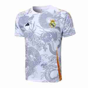 Tailandia Equipacion Entrenamiento Real Madrid 2024 2025 Blanco Gris