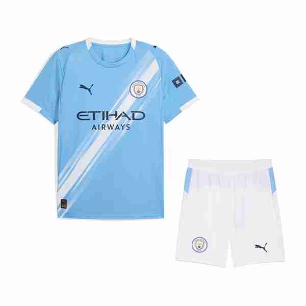 Camiseta Manchester City 1ª Niño 2025-2026 Equipacion Manchester City Conjunto Niño Primera 2025 2026