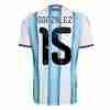 GONZALEZ NO.15 Equipacion Argentina Primera 2026-Versión Jugador