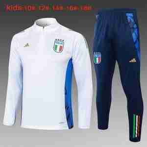 Sudadera De Training Ninos Italia 2024 2025 Blanco Azul