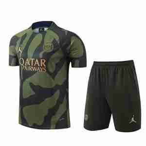 Tailandia Conjunto Equipacion Entrenamiento Paris Saint Germain 2024 2025 Verde Negro
