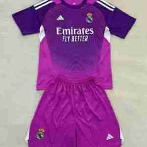 Equipacion Real Madrid Conjunto Niños Portero 2025 2026 Purpura