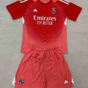 Equipacion Real Madrid Conjunto Niños Portero 2025 2026 Rojo