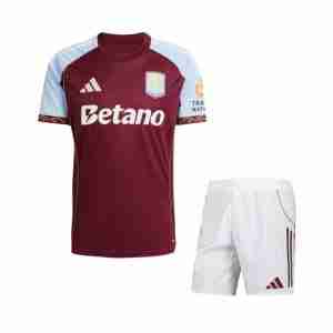 Equipacion Aston Villa Conjunto Niños Primera 2025 2026